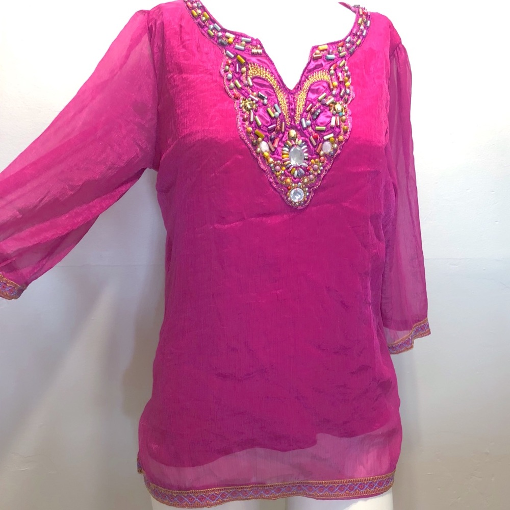 Beaded Bohemian style blouse